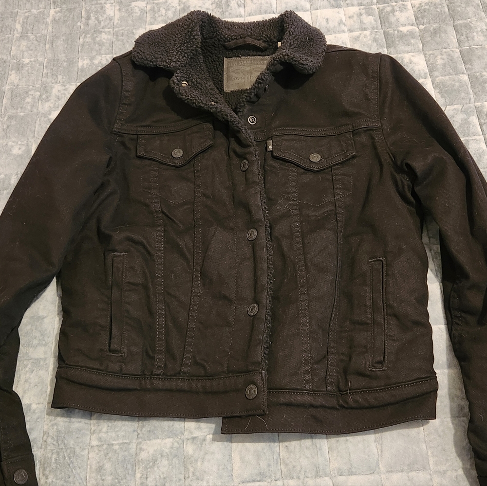 Levi's Women's Black Sherpa Jean Jacket